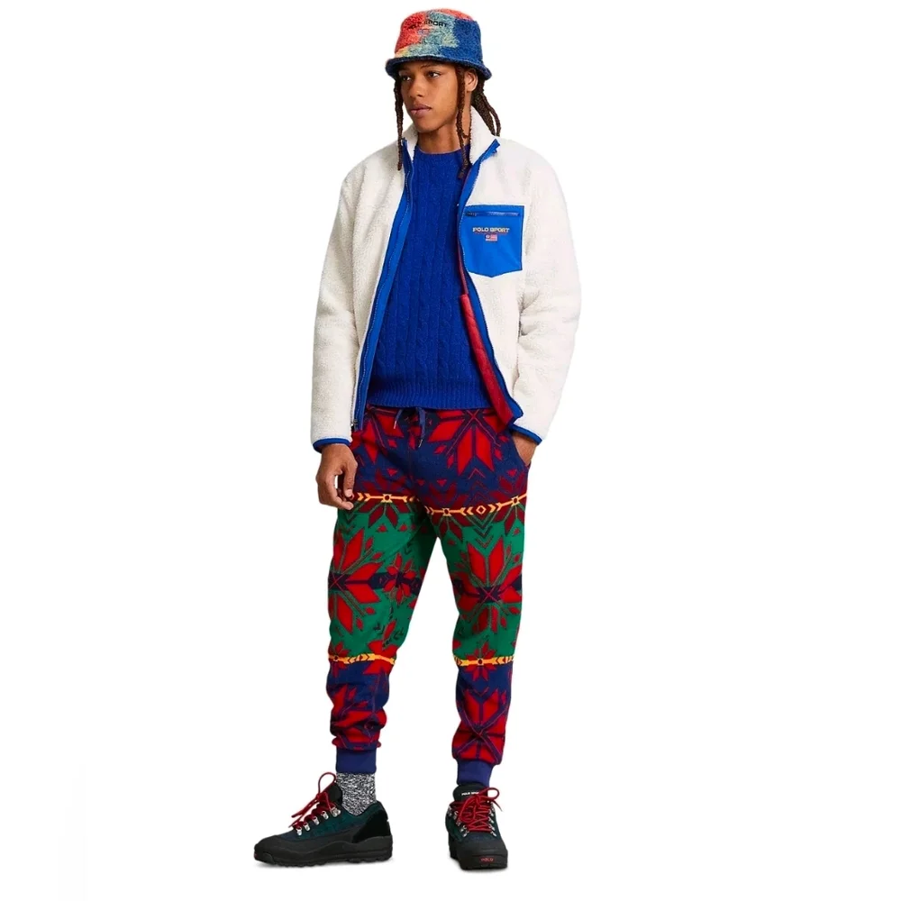 NWOT Polo Ralph Lauren L Indie Sleeze Southwestern Fair Isle Fleece Joggers - Picture 6 of 12